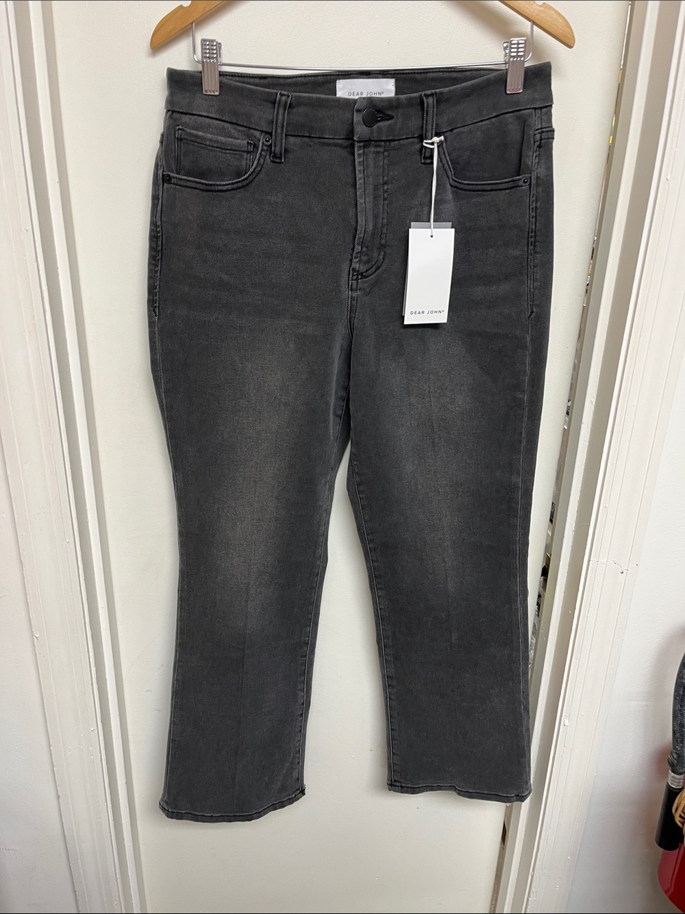 Dear John Charcoal Cropped Straight Jeans